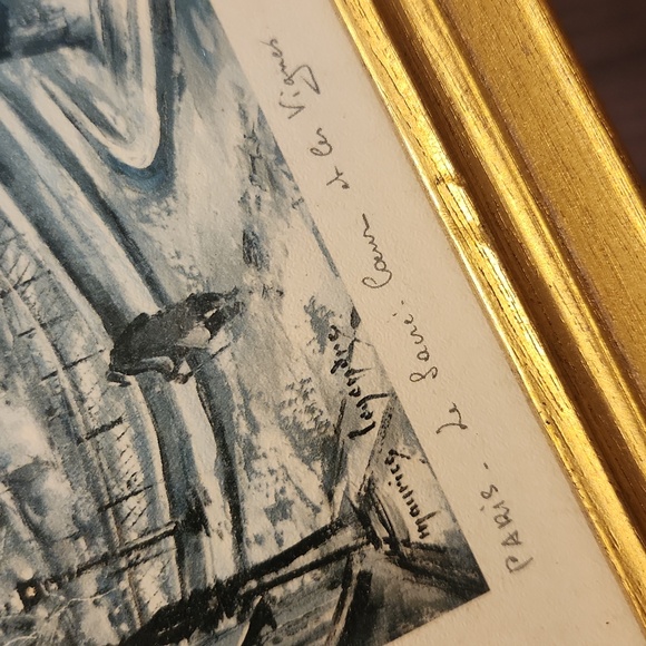 Vintage Framed Print Paris Le Sacré Coeur Et Les Vignes by Maurice Legendre - Picture 6 of 11